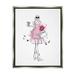 Stupell Industries Glam Fashion Party Girl Giclee Art By Alison Petrie Wood in Black/Brown/Pink | 21 H x 17 W x 1.7 D in | Wayfair ar-447_ffl_16x20