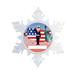 The Holiday Aisle® Personalized Friendly Folks Cartoon Snowflake US Marines Soldier Christmas Holiday Shaped Ornament Plastic in Blue/Red | Wayfair