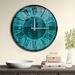 East Urban Home Whitford 19.7" Wall Clock Wood in Blue/Brown | 19.7 H x 19.7 W x 0.2 D in | Wayfair E0EC19F4D61A4489A1ACD82370253A8B