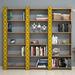 East Urban Home Cletus 66.93" H x 70.87" W Library Bookcase Wood in Yellow | 66.93 H x 70.87 W x 9.45 D in | Wayfair