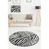 Black 55 x 0.39 in Area Rug - East Urban Home Gateau Animal Print/Beige Area Rug Silk, Polyester | 55 W x 0.39 D in | Wayfair