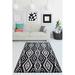 Black/White 31 x 0.39 in Area Rug - East Urban Home Lowrey Geometric Machine Made Flatweave Velvet/Polyester Area Rug | 31 W x 0.39 D in | Wayfair