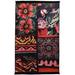 Black/Red 31 x 0.39 in Area Rug - East Urban Home Gavinton Floral Machine Made Flatweave Polyester/Velvet Area Rug in | 31 W x 0.39 D in | Wayfair