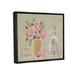 The Holiday Aisle® Happy Easter Bunny Rose Bouquet by Pam Britton - Textual Art on Canvas in Brown/Gray/Pink | 17 H x 21 W x 1.7 D in | Wayfair