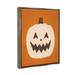 Stupell Industries Happy Jack-O-Lantern Halloween Pumpkin Framed Giclee Art By Loni Harris Canvas in Orange | 31 H x 25 W x 1.7 D in | Wayfair