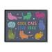 Stupell Industries Cool Cats Live Here Phrase Giclee Art By Lisa Perry Whitebutton Wood in Brown | 16 H x 20 W x 1.5 D in | Wayfair as-872_fr_16x20