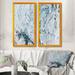 Ivy Bronx Light Blue Abstract Paint Strokes - 2 Piece Drawing Print Set on Canvas Metal in Blue/Gray/White | 40 H x 40 W x 1 D in | Wayfair