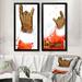 The Holiday Aisle® Christmas Holiday Fancy Santa Claus IV - 2 Piece Print Set on Canvas Metal in Brown/Orange/Red | 40 H x 40 W x 1 D in | Wayfair