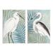 Stupell Industries Heron Birds Layered Plant Leaves 2 Piece Wall Plaque Art Set By Kim Allen, in Blue/Green/White | 15 H x 20 W x 0.5 D in | Wayfair