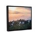 Stupell Industries Wildflower Blossoms Sunset Sky Framed Floater Canvas Wall Art By Lil' Rue Canvas in Black/Blue/Orange | Wayfair as-500_ffb_24x30