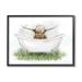 Stupell Industries Country Highland Cattle Bathtub Framed Giclee Art By Ziwei Li Wood in Brown/Green/White | 16 H x 20 W x 1.5 D in | Wayfair