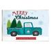 The Holiday Aisle® Merry Christmas Farm Fresh Trees Sign by Louise Allen Designs - Unframed Graphic Art on MDF in Blue/Green/Red | Wayfair