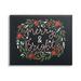 Stupell Industries Merry & Bright Poinsettia Wreath Canvas Wall Art By Louise Allen Designs Canvas in White | 36 H x 48 W x 1.5 D in | Wayfair