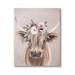 Stupell Industries Highland Cattle Pink Flower Crown Canvas Wall Art By Jo Taylor Canvas in White | 48 H x 36 W x 1.5 D in | Wayfair