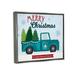 The Holiday Aisle® Merry Christmas Farm Fresh Trees Sign - Floater Frame Graphic Art on Canvas in Blue/Green/Red | 25 H x 31 W x 1.7 D in | Wayfair