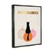 The Holiday Aisle® Happy Halloween Black Cat Pumpkins by Jo Taylor - Floater Frame Graphic Art on Canvas in Black/Orange | Wayfair