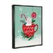 The Holiday Aisle® Merry Christmas Warm Cocoa - Floater Frame Graphic Art on Canvas in Green/Red/White | 21 H x 17 W x 1.7 D in | Wayfair