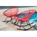 George Oliver Heidi-Leigh 34.6"L Oval Rattan/Steel Acapulco Rocking Chairs All Weather Patio Bistro Set in Red | 28.7 H x 29.3 W x 34.6 D in | Wayfair