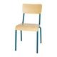 Bolero Cantina Side Chairs with Wooden Seat Pad and Backrest Teal (Pack of 4) Pack of 4