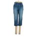 Gloria Vanderbilt Jeans - Low Rise Straight Leg Cropped: Blue Bottoms - Women's Size 4 Petite - Dark Wash