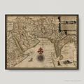 Old Map Of The Arabian Peninsula, Antique Map Of Middle East, Vintage East | Mp124