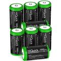 HiQuick D Rechargeable Batteries 10000mAh 1.2V NiMH Per-Charged D Cell Long Lasting D Size Batteries with Store Boxes(8 Pack)