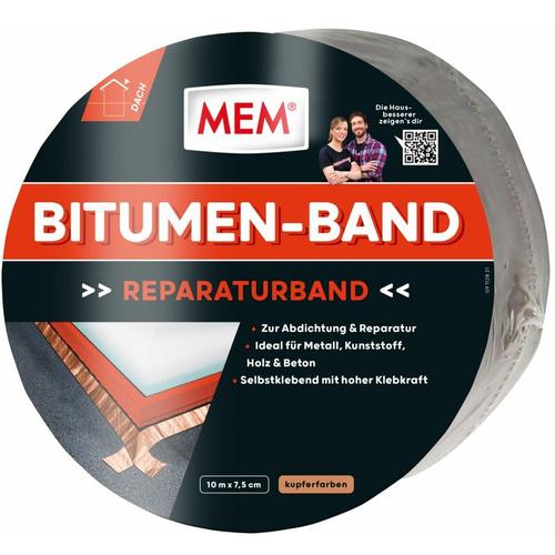 MEM Bitumen-Band 10 m x 7,5 cm kupfer Dachpappe & Bitumen