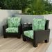 24" x 47" Green Tropical Outdoor Deep Seat Chair Cushion Set - 46.5'' L x 24'' W x 6'' H