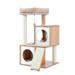 Modern Cat Tree Wood Cool Sisal Scratching Post Kitten Furniture Plush Condo Playhouse