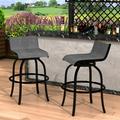 Prime Garden Set of 2 Patio Swivel Bar Stools All Weather Bar Dining Chair Gray