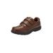 Wide Width Men's Double Adjustable Strap Comfort Walking Shoe by KingSize in Brown (Size 10 W)