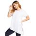 Plus Size Women's Short-Sleeve Asymmetrical Tunic by June+Vie in White (Size 18/20)