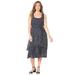 Plus Size Women's Georgette Flyaway Midi Dress by Catherines in Black Dot (Size 6X)