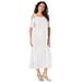 Plus Size Women's Cold-Shoulder Lace Dress by Roaman's in White (Size 14/16)