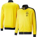 Men's Puma Yellow Borussia Dortmund ftblHeritage T7 Raglan Full-Zip Track Jacket