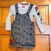 Disney Matching Sets | 2t Disney Minnie Overall Dress & Long Sleeve Set | Color: Black/White | Size: 2tg