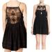 Free People Dresses | Free People Emily Black Crochet Mini Dress Size Xs | Color: Black | Size: Xs