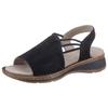Riemchensandale ARA "HAWAII", Damen, Gr. 38, blau (dunkelblau), Veloursleder, feminin, Schuhe, Sommerschuh, Sandalette, Keilabsatz, mit Stretch-Bänder, G-Weite