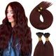 Moresoo Wine Red I Tip Hair Extensions Real Human Hair Burgundy Keratin Human Hair Extensions Pre Bonded Hair Extensions 18 Inch 40g/50s #99J