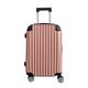 Panana Lightweight 24" Hand Cabin Luggage Durable Hard Shell PP Suitcase Trolley Travel Case with 4 Wheels (Rose Gold, 24inch)