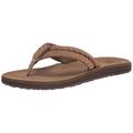 Quiksilver Men's Carver Leather Flip Flop Sandal, Tan 1, 11 UK