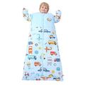 Chilsuessy Baby Sleeping Bag 2.5 Tog Winter Sleeping Sack Wearable Blanket for Kids, Adjustable Length, Removable Sleeves, Toddler Sleeping Bag for Boys Girls, 2.5 Tog/Colorful bus, 150cm/6-9 Years