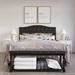 Winston Porter Jenese Curved Upholstered Bed w/ Storage Bench in Faux Leather Upholstered in Black/Brown | 47.9 H x 57 W x 79.6 D in | Wayfair