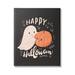 Stupell Industries Happy Halloween Smiling Ghost Pumpkin Canvas Wall Art By Loni Harris Metal in Black/Orange/White | 40 H x 30 W x 1.5 D in | Wayfair
