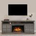 August Grove® Arlice TV Stand for TVs up to 78" w/ Electric Fireplace Included Wood in Gray | 33.62 H x 76.89 W x 20.59 D in | Wayfair