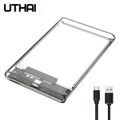UTHAI-Boîtier transparent pour disque dur d'ordinateur portable boîtier de type C SSD 3.1 pouces