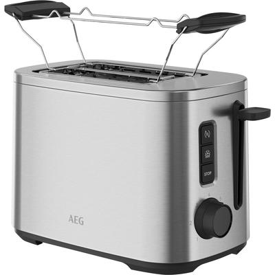 AEG Toaster "T5-1-4ST" grau (edelstahl) 2-Scheiben-Toaster
