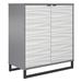 Ameriwood Home Fulton Faux Wave Pattern with Graphite Two-Door Accent Cabinet