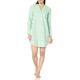 Amazon Essentials Damen Nachthemd aus gewebtem Flanell mit eingekerbtem Kragen (in Übergröße erhältlich), Minzgrün Waldtiere, XL