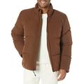 Amazon Essentials Herren Daunenjacke mit Stehkragen (in Übergrößen erhältlich), Tiefbraun, XXL